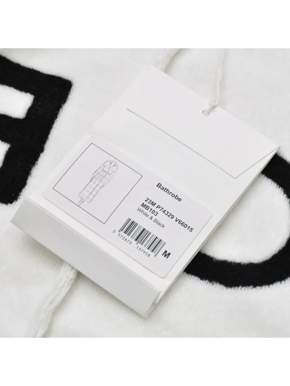 Chanel Logo Bathrobe Jacket Gown Black White